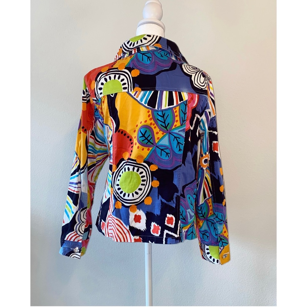 Vintage Abstract Colorful Fun Button-up Jacket. Size Large - Picture 4 of 5